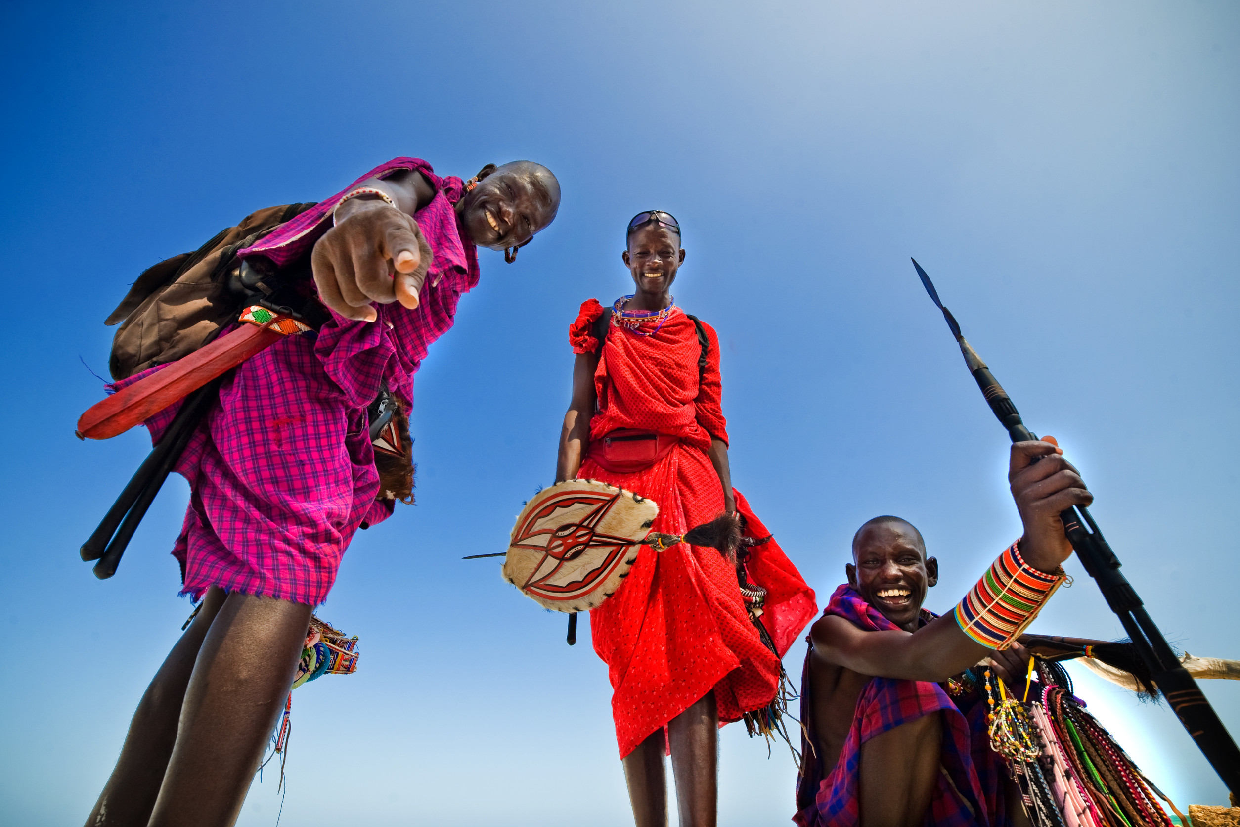 Maasai jumping dance at a village